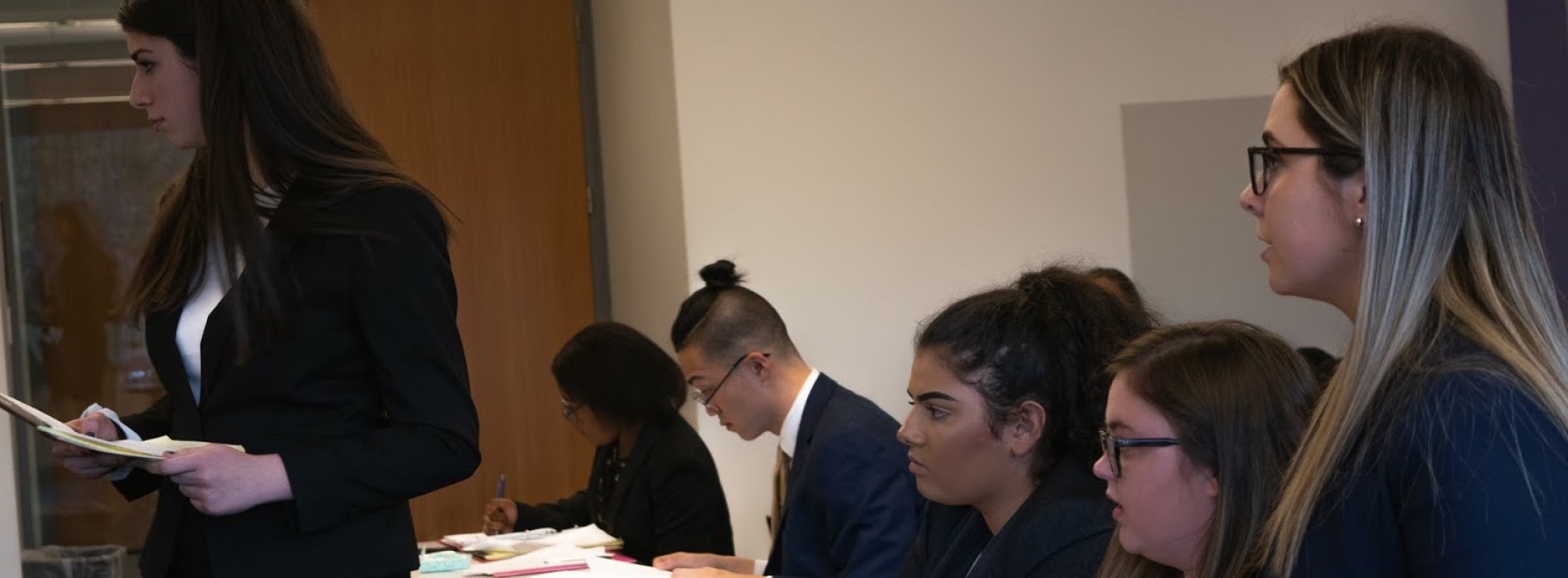 Students working together at Mock Trial