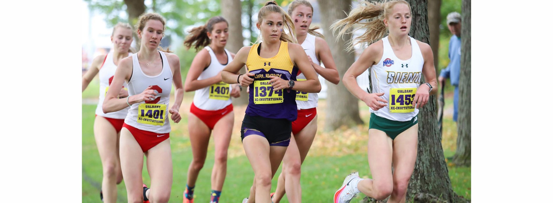 UAlbany women's cross country competes in an event.
