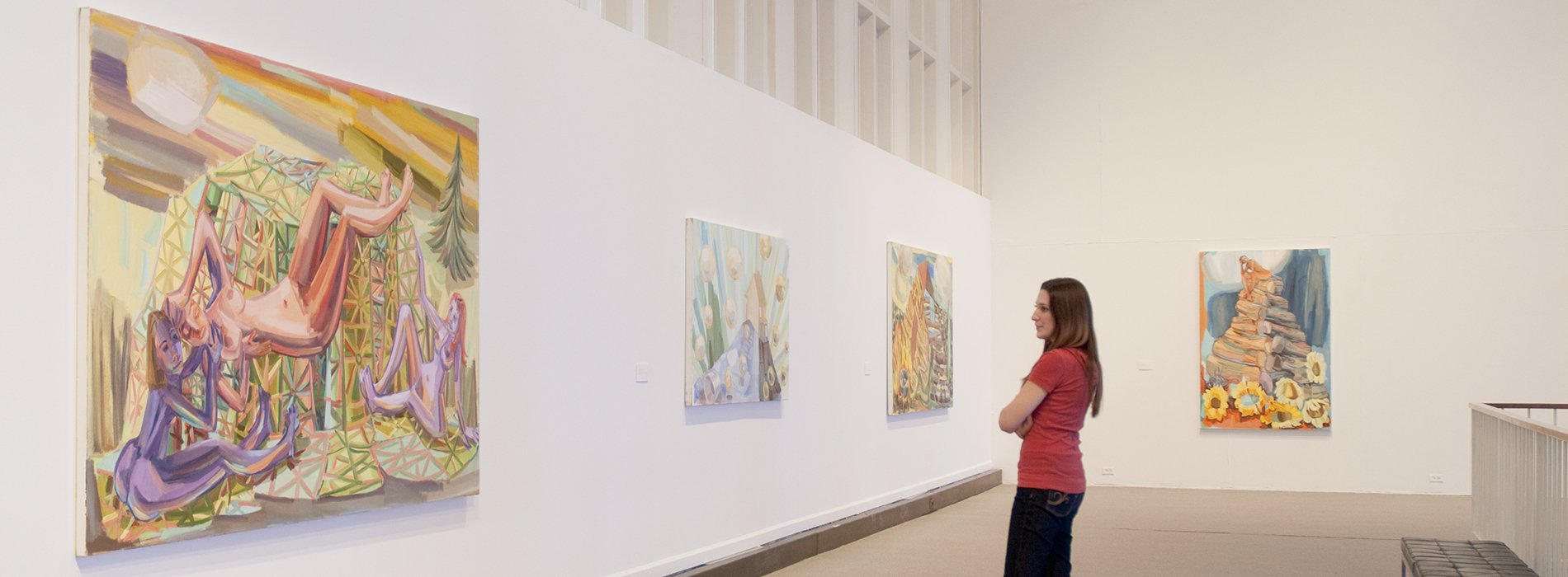 Visitor in the museum