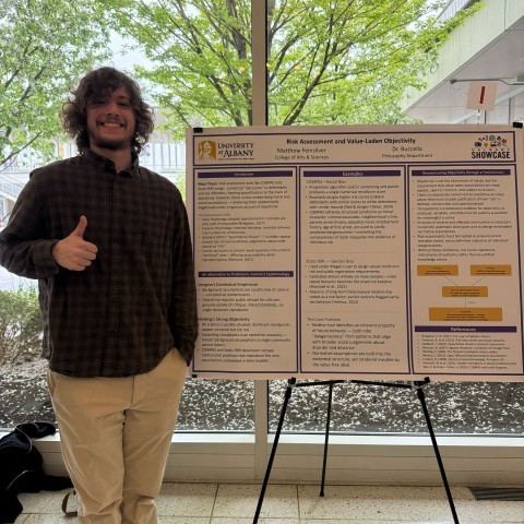 Matthew Feinsilver presented his research at UAlbany's Showcase Day.