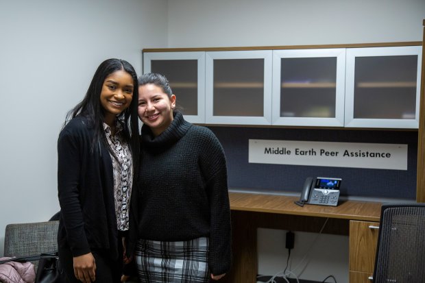 Two Middle Earth Peer Assistance Program volunteers pose for a photo