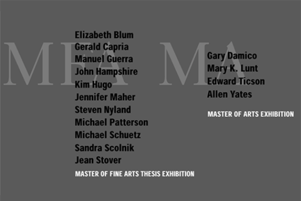 Master of Arts and Master of Fine Arts Thesis Exhibition