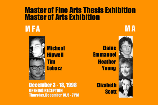 Master of Fine Arts Thesis Exhibition 1998