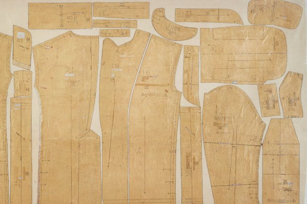 Drawing on dress making pattern