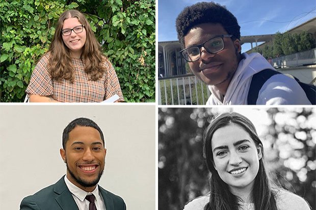 Individual photos of four students smiling.
