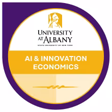 AI & Innovation Economics microcredential badge.
