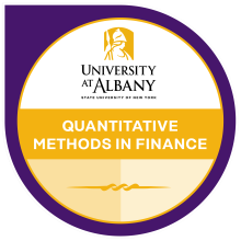 Badge for the Quantitative Methods in Finance microcredential.