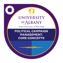 Badge for Political Campaign Management: Core Concepts microcredential.