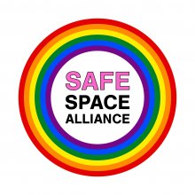 Safe Space Alliance in a rainbow rings