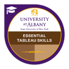 Digital badge for Essential Tableau Skills 