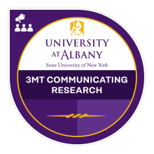 Badge Icon for 3 Minute Thesis Communicating Research