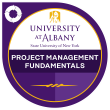 Project Management Fundamentals microcredential badge.