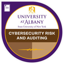 Cybersecurity Risk and Auditing digital badge.