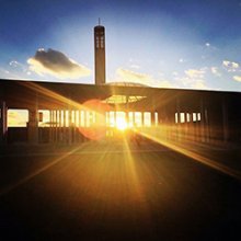 UAlbany campus at sunset