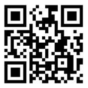 A black and white QR code.