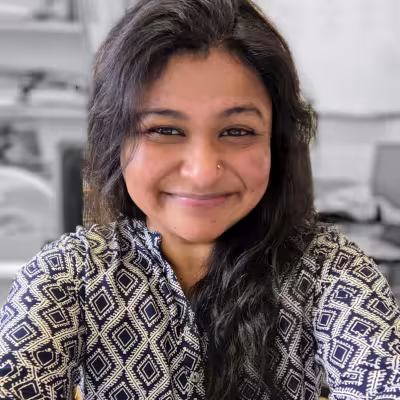 A portrait of Sanghamitra Savadatti.