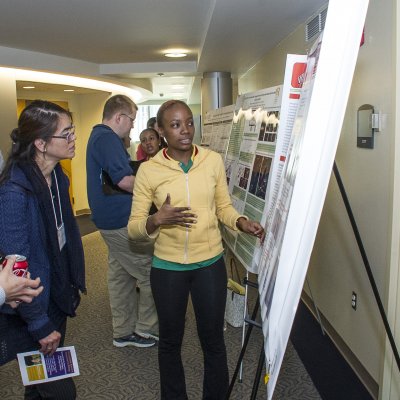 RNA Institute student during poster sessions, Photos: Mark Schmidt