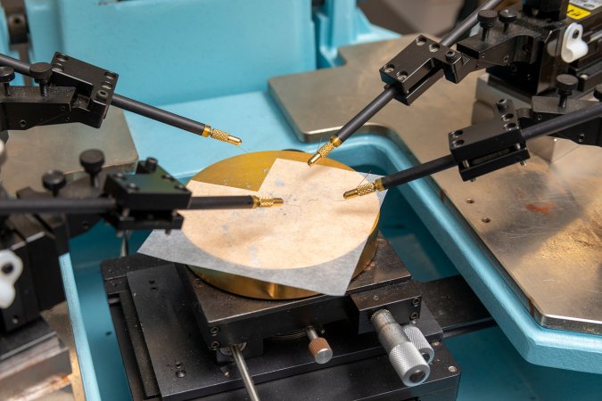 An electronics testing station inside a chemistry lab at ETEC.