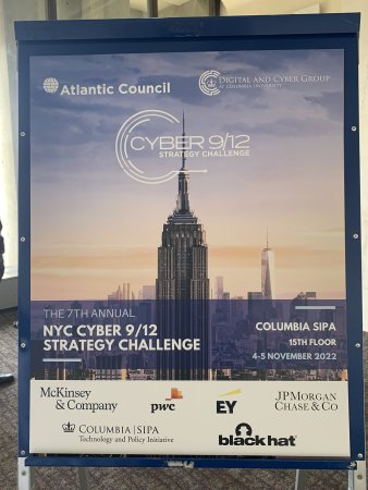 Poster at the NYC Cyber 9/12 Strategy Challenge.