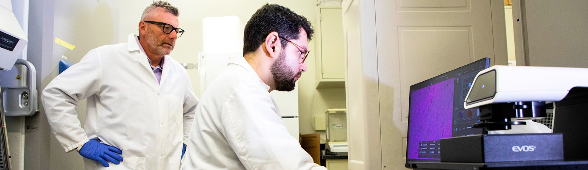 Two researchers working in a UAlbany nanotechnology lab.