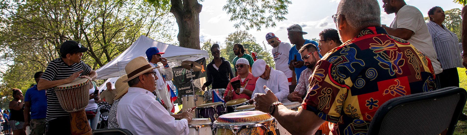 A group of people at UAlbany's Latin Fest.