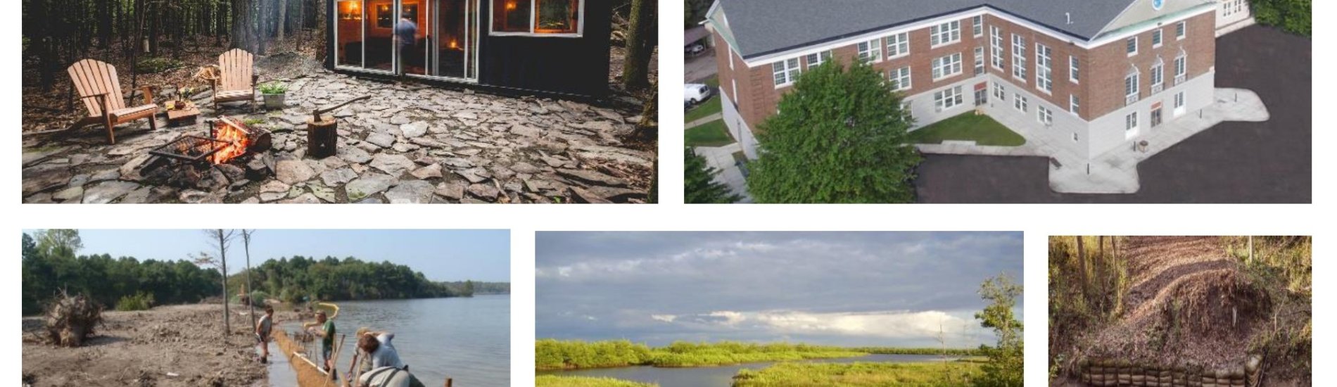 Five images of mitigation and adaptation solutions within the Delaware County community.