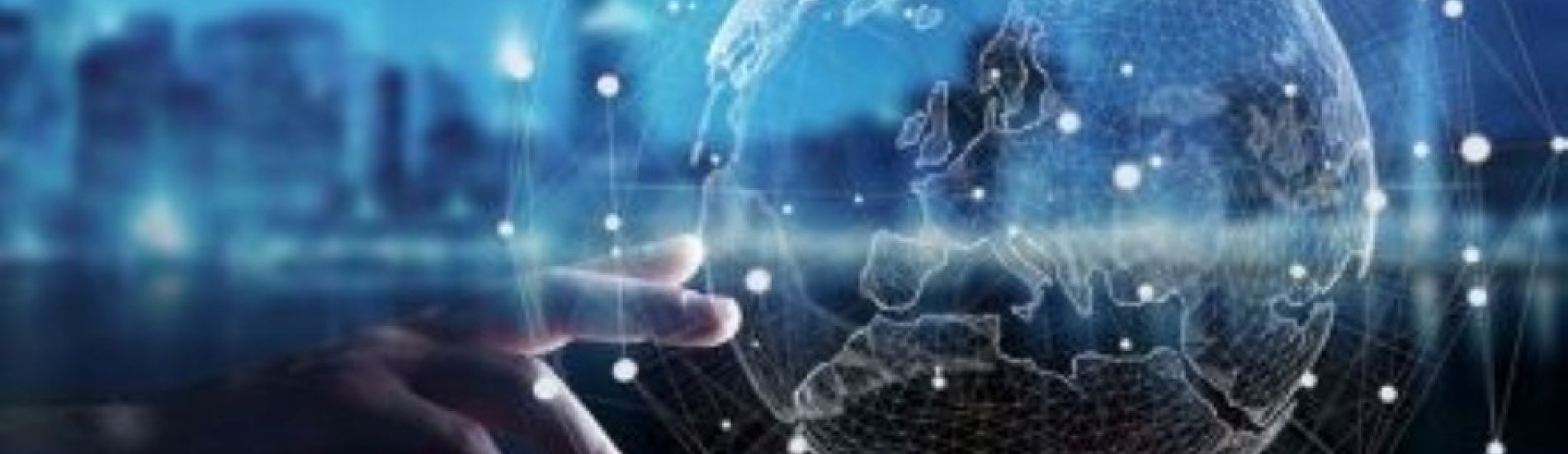 hand touching clear globe