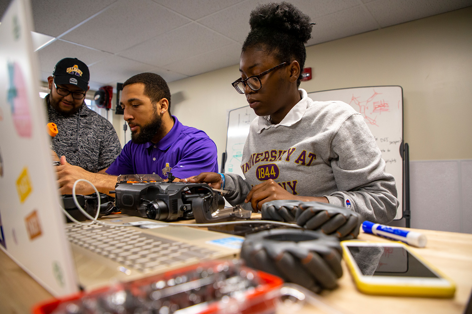 Students working in UAlbany’s Informatics Lab