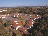 Housing options have expanded on and near the uptown campus over the past 25 years, as evidenced by this aerial photo of Freedom Quad.