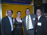 The new generation of 1844 Society donors includes, left to right, Brian Fessler ’06, ’07; Katie DiLello ’08; Casey Crandall ’07, ’12; and Jacob Crawford ’08, ’09. 