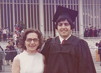 George Keleshian with his mother at graduation