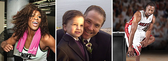 Serena Williams, Josh Shaw and son, Dwyane Wade