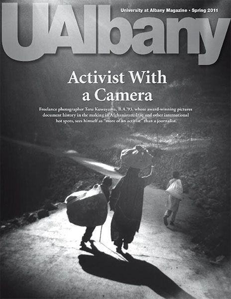 Spring 2011 UAlbany Magazine cover Activist with a Camera