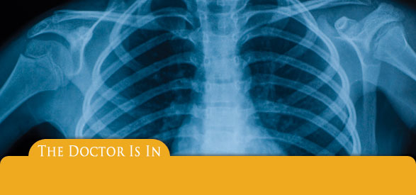 The Doctor Is In - chest x-ray in blue