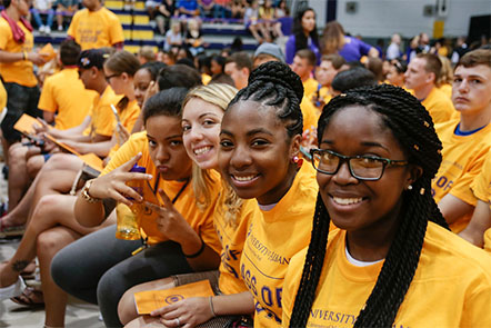 Students at UAlbany's first opening Convocation ceremonies