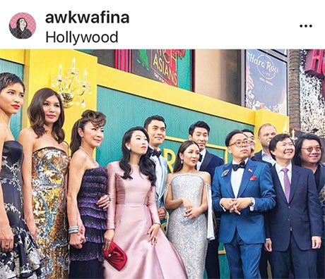 Nora pictured with Crazy Rich Asians cast on Instagram