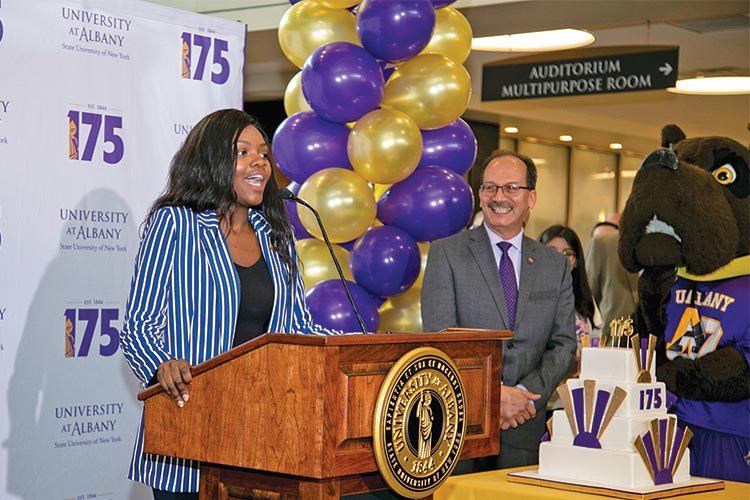 Students, alumni, senior leadership, faculty, and staff joined the president for 175 anniversary festivities.