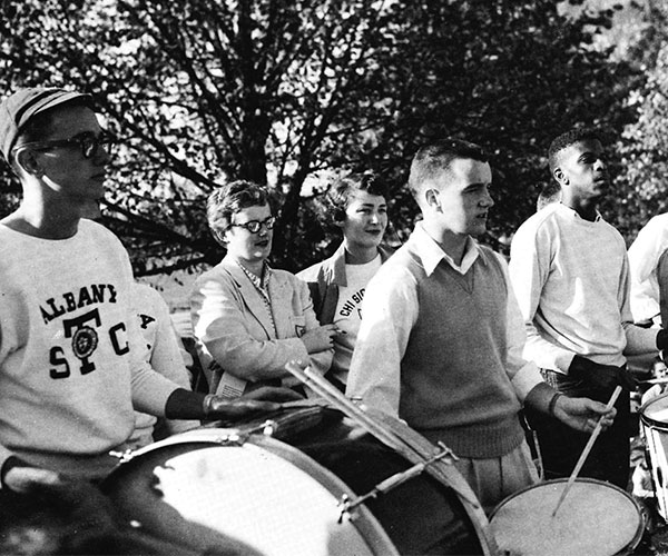 Students on drumline.