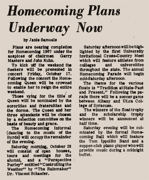 Old article titled Homecoming Plans Underway Now.