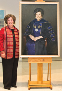 Karen Hitchcock at portrait unveiling
