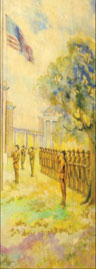 mural depicting the World War I Student Army Training Corps