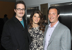 Bart poses with director Darren Aronofsky and actress Marisa Tomei