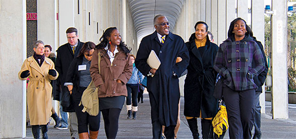 On the first day of the Spring 2013 semester, Dr. Jones and his wife tour the uptown campus