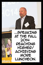 Marc Guggenheim speaking at the Fall 2014 Reaching Higher/Achieving More Luncheon