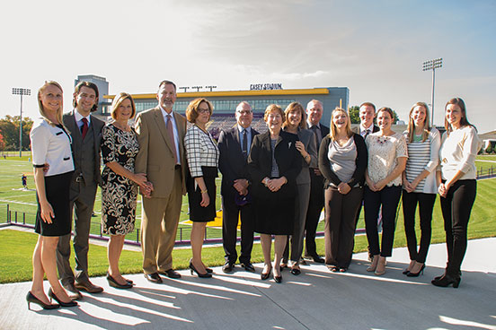 Casey family members at the sadium dedication ceremony