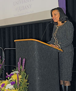 Brown delivers keynote at International Celebration with UAlbany