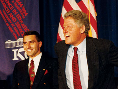President Clinton visits UAlbany's campus in 1994