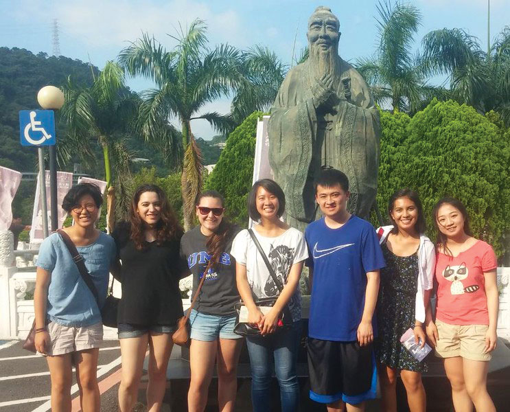 Cidny with a group of students in Taiwan