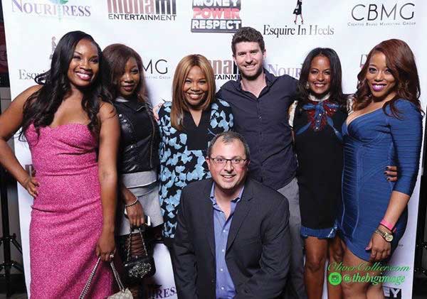 Huddleston with the cast of Money Power Respect