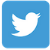 Twitter icon. Light blue tile with white bird symbol. 